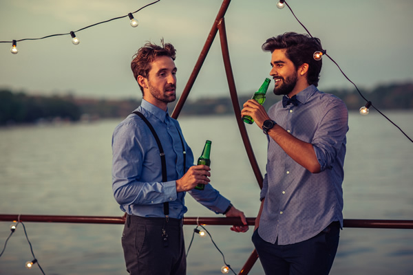 Men Drinking On Boat
